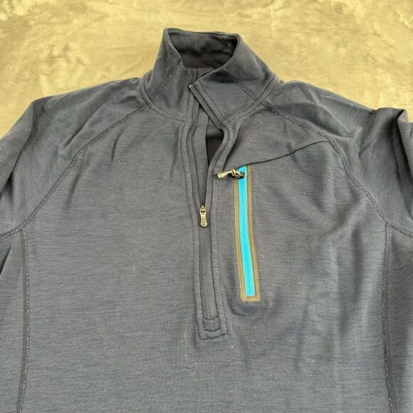 Smartwool Other - Smartwool Shirt Mens Medium Blue Base Layer MerinoMax Half-Zip Stretch Pocket